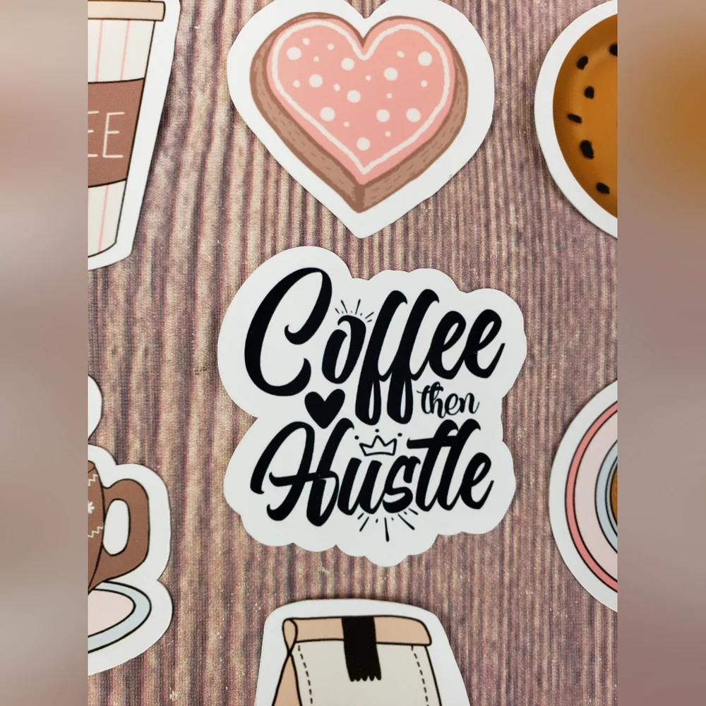 Lot of 7 Girl Boss Planner Stickers - Coffee Lover and Hustle Die Cut Stickers